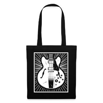 Retro-Gitarren-Silhouetten-Poster - Stoffbeutel - Schwarz - Vorne