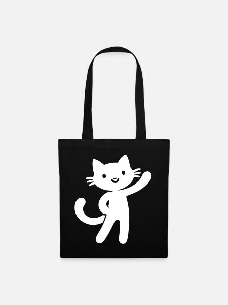 Katze Niedlich - Stoffbeutel - Schwarz