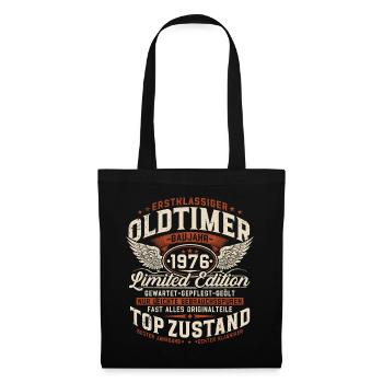 50. Geburtstag 1976 Oldtimer Geschenk Retro - Stoffbeutel - Schwarz - Vorne