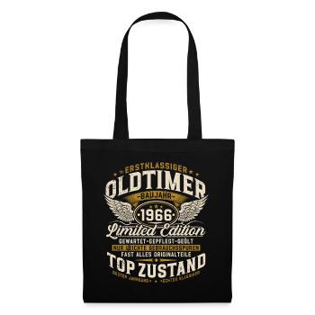 60. Geburtstag 1966 Oldtimer Geschenk Retro  - Stoffbeutel - Schwarz - Vorne
