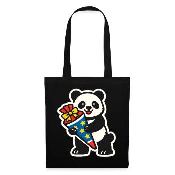 Panda Bear : Don d’inscription à l’école de 1ère année - Sac en tissu - noir - Devant