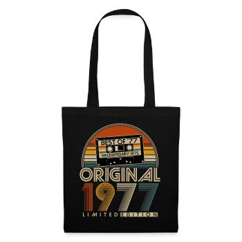 Cadeau d’anniversaire original rétro vintage de 1977 - Sac en tissu - noir - Devant