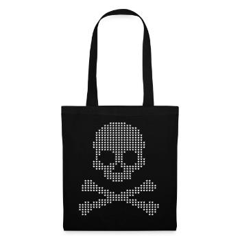 Totenkopf mit Sternen-Motiven Kreuzknochen-Emblem - Stoffbeutel - Schwarz - Vorne