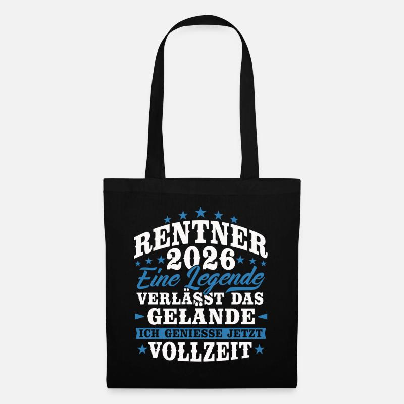 Rentner 2026 Rente Ruhestand Geschenk - Stoffbeutel - Schwarz