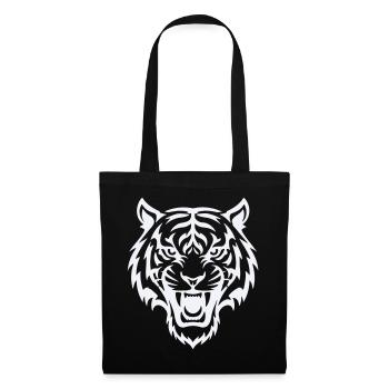 Stylized tiger head pattern - Tote Bag - black - Front