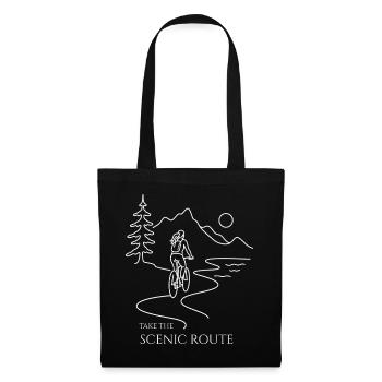 cyclist woman mountains Take the Scenic Route - Tote Bag - black - Front