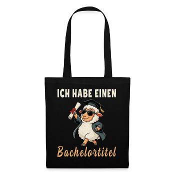 Bachelor Abschluss Lustiges Schaf mit Sonnenbrille - Stoffbeutel - Schwarz - Vorne