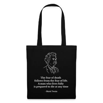 Mark Twain-Zitat über den Tod - Stoffbeutel - Schwarz - Vorne