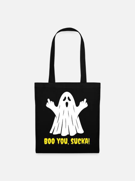 Lustig, buh! Halloween-Geist - Stoffbeutel - Schwarz