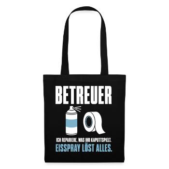 Betreuer Shirt – Repariere, was ihr kaputtspielt - Stoffbeutel - Schwarz - Vorne