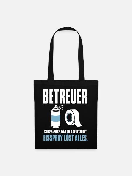 Betreuer Shirt – Repariere, was ihr kaputtspielt - Stoffbeutel - Schwarz