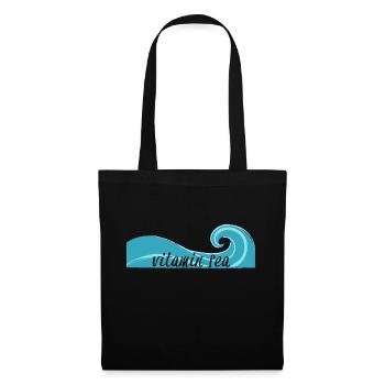 Surfer / Surfen: Vitamin Sea - Stoffbeutel - Schwarz - Vorne
