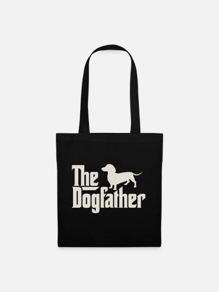 The Dogfather - Dachshund, Short-haired Dachshund, Teckel - Tote Bag - black