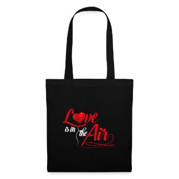 LOVE is in the air - Liebe Herz Romantik Beziehung - Stoffbeutel - Schwarz - Vorne