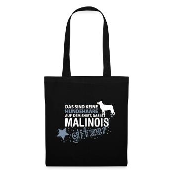 Malinois Glitzer - Stoffbeutel - Schwarz - Vorne