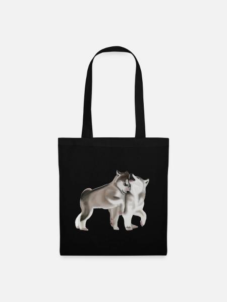 Cute Baby Wolfs - Stoffbeutel - Schwarz