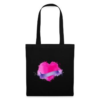 Heart ribbon brightly glowing - Tote Bag - black - Front