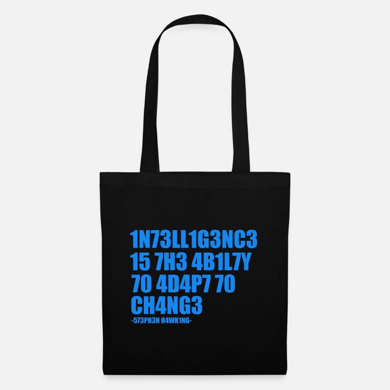 Stephen Hawking intelligence quote - Tote Bag - black
