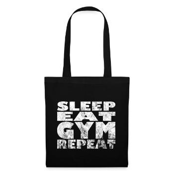 Gym Eat sleep gym repeat - Sac en tissu - noir - Devant