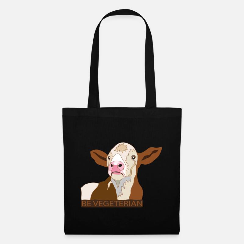 Kalb Be Vegetarian - Stoffbeutel - Schwarz