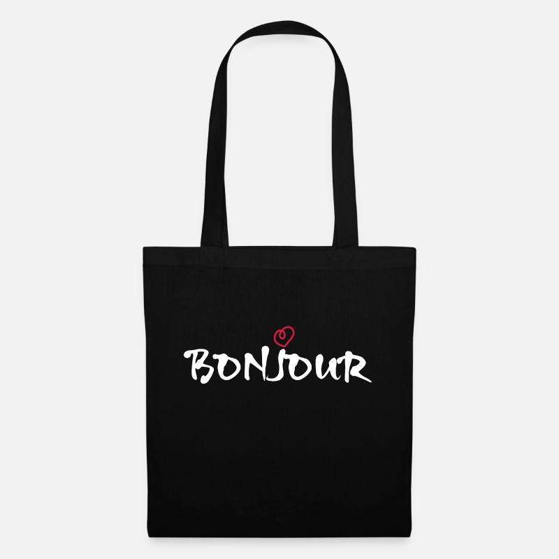Bonjour - Stoffbeutel - Schwarz