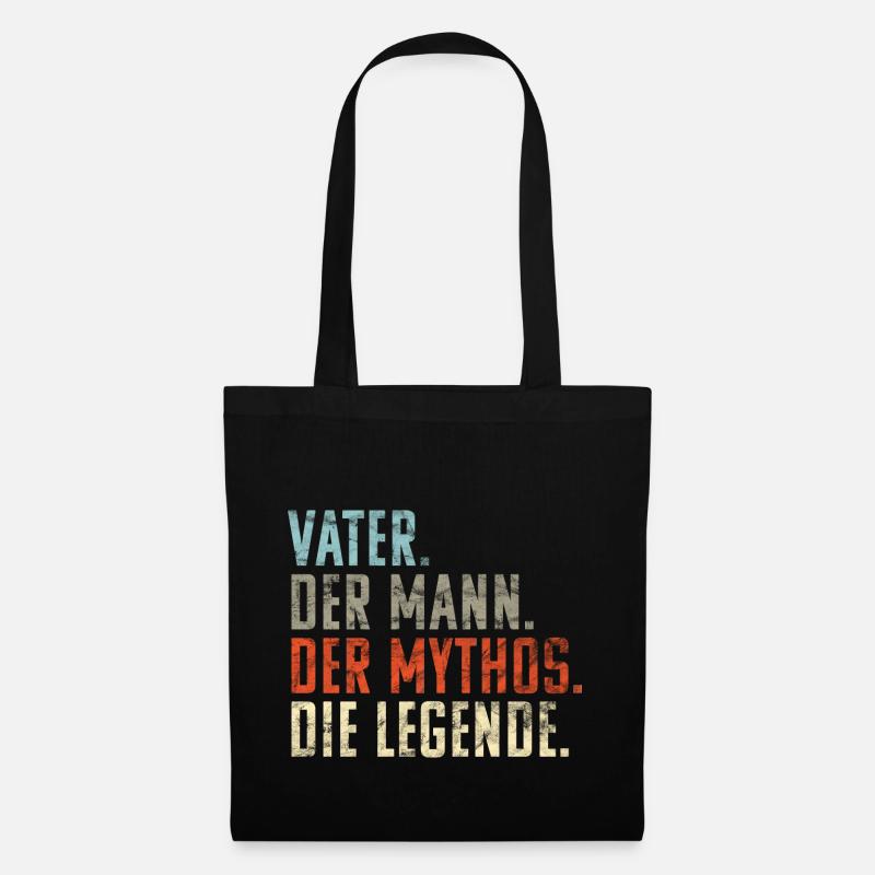 Vater Mann Mythos Legende Vatertag Geschenk Witzig - Stoffbeutel - Schwarz