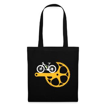 Bicycle crank mountain bike Ebike bicycle bike - Tote Bag - black - Front
