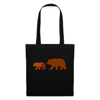 Ours marchant - Sac en tissu - noir - Devant
