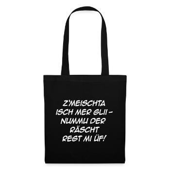 NUMMU DER RÄSCHT REGT MI ÜF! - Stoffbeutel - Schwarz - Vorne