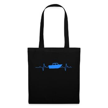 Motorboat Heartbeat Ship - Tote Bag - black - Front