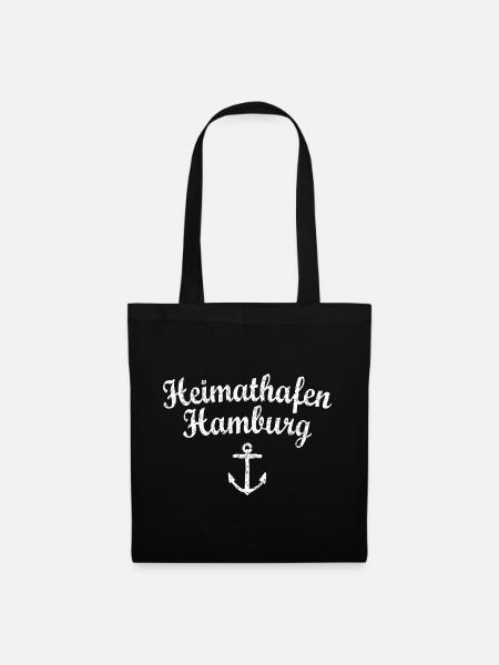 Heimathafen Hamburg (Vintage Weiß) Hamburg - Stoffbeutel - Schwarz