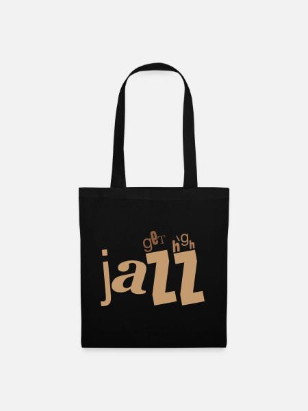 Jazz Retro Clutter Typografie - Stoffbeutel - Schwarz