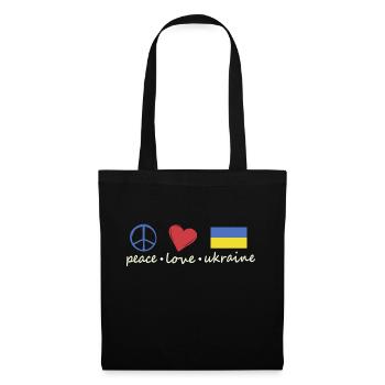 Peace Love Ukraine Stand for Ukraine Geschenk - Stoffbeutel - Schwarz - Vorne