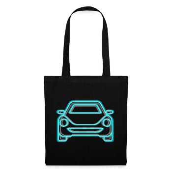 Auto blau - Stoffbeutel - Schwarz - Vorne