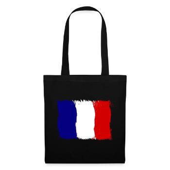 Frankreich, Französisch - Stoffbeutel - Schwarz - Vorne