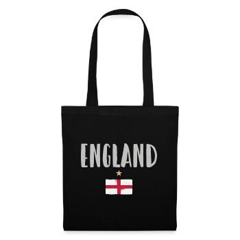 England Fußball Trikot Englische Flagge - Stoffbeutel - Schwarz - Vorne