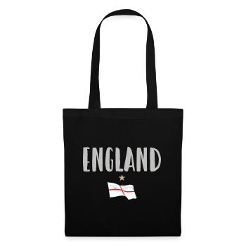 England Fußball Trikot Englische Flagge - Stoffbeutel - Schwarz - Vorne