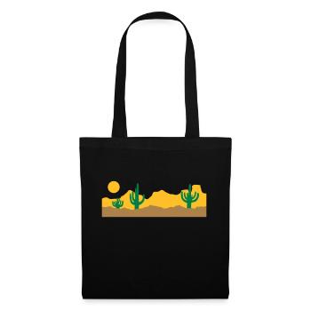 Paysage Desert Silhouette Skyline - Sac en tissu - noir - Devant