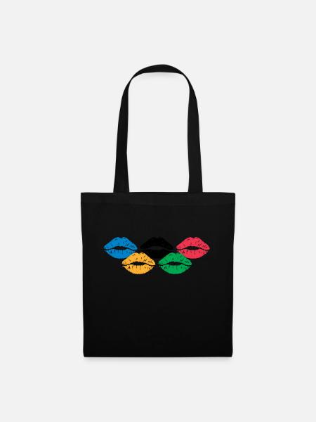Lippen - Stoffbeutel - Schwarz