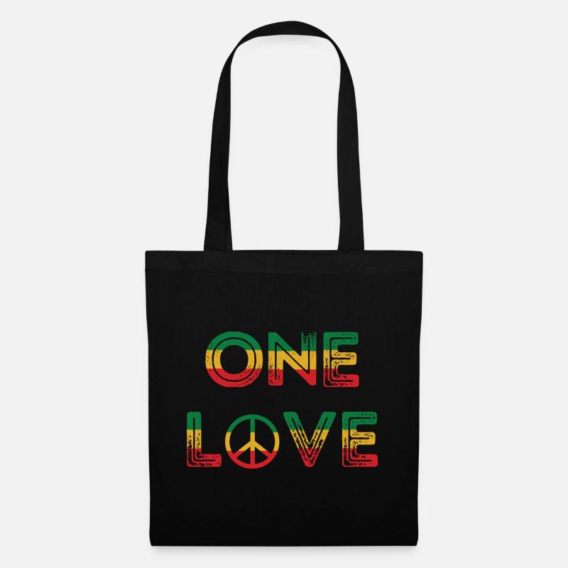 One Love Reggae Peace - Stoffbeutel - Schwarz