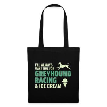 Greyhound Racing Ice Cream Dog Pet Race Animal - Tote Bag - black - Front