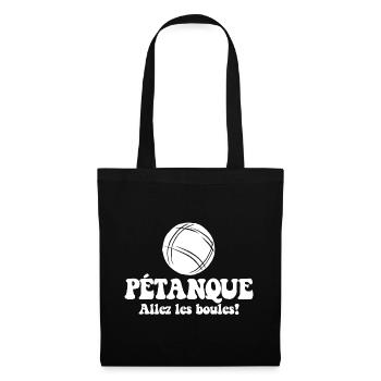 3 Boulekugeln für Bouler Boulekugel Petanque Boule - Stoffbeutel - Schwarz - Vorne