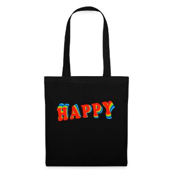 Happy Retro 70th Style - Sac en tissu - noir - Devant