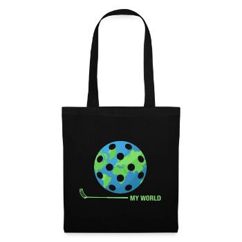 Floorball Unihockey FLOORBALL-world Floorballer - Stoffbeutel - Schwarz - Vorne