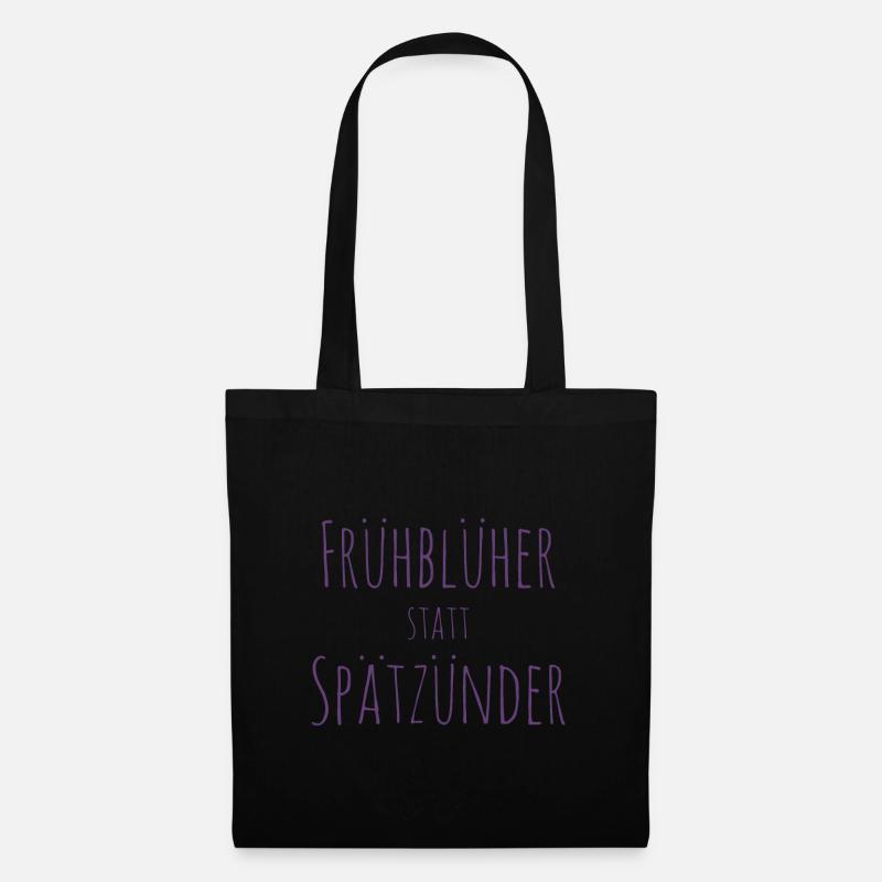 Frühblüher statt Spätzünder - Stoffbeutel - Schwarz
