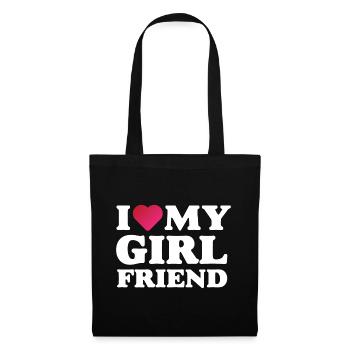 I Love My Girlfriend - Tote Bag - black - Front