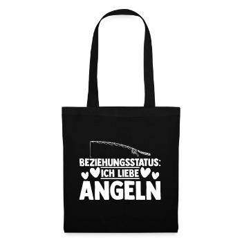 Angel Fischen Beziehungsstatus Angeln Angler - Stoffbeutel - Schwarz - Vorne