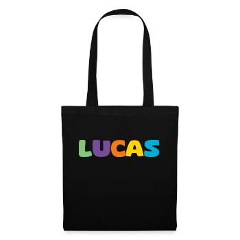 Name - Lucas - Stoffbeutel - Schwarz - Vorne
