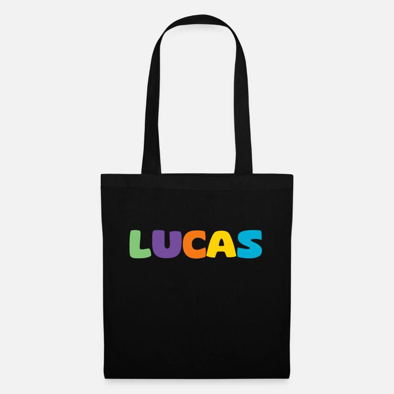Name - Lucas - Stoffbeutel - Schwarz