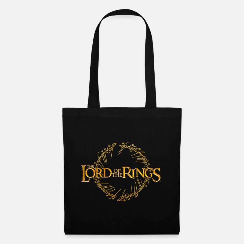 Der Herr Der Ringe Großes Logo Mit Ring-Inschrift - Stoffbeutel - Schwarz